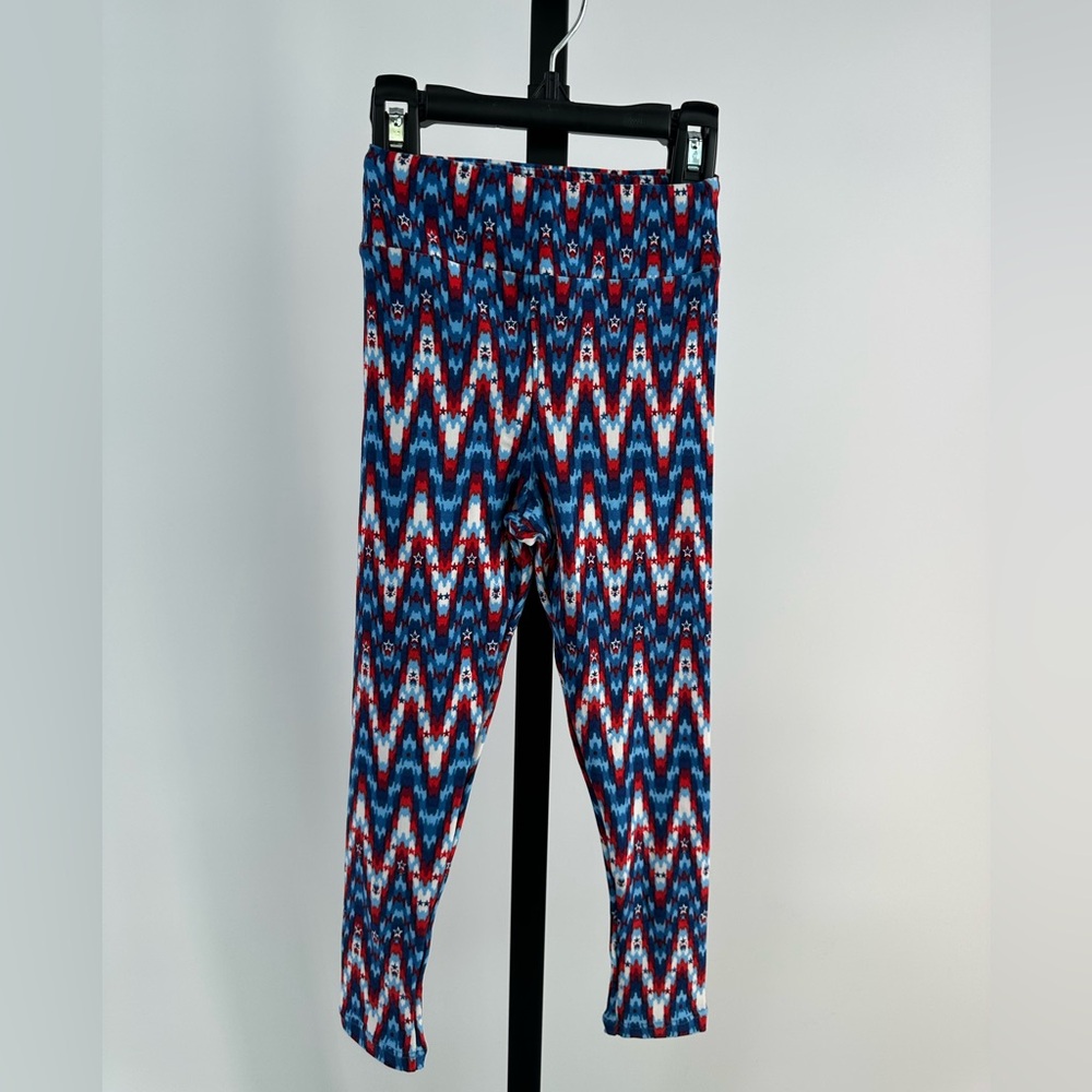 LulaRoe kid’s patriotic star leggings size S/M (2-8)